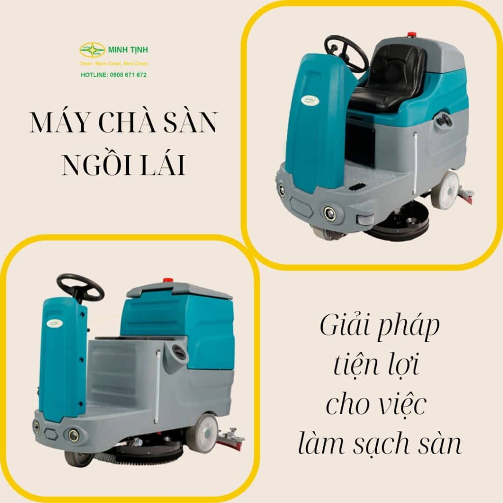 Giải pháp tiện lợi cho việc làm sạch sàn với máy lau sàn ngồi lái Giải pháp tiện lợi cho việc làm sạch sàn với máy lau sàn ngồi lái